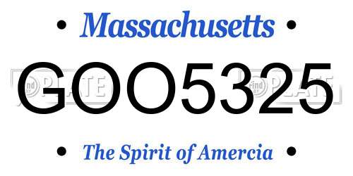 GOO5325 Massachusetts License Plate