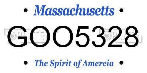 GOO5328 Massachusetts License Plate