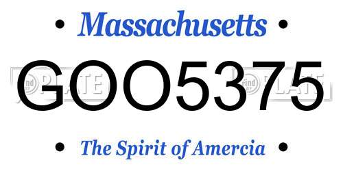 GOO5375 Massachusetts License Plate