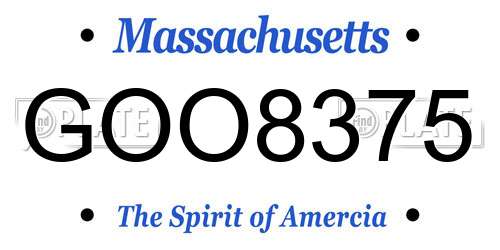GOO8375 Massachusetts License Plate
