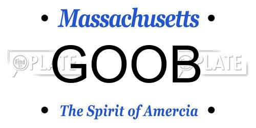 GOOB Massachusetts License Plate