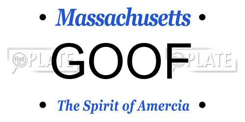 GOOF Massachusetts License Plate