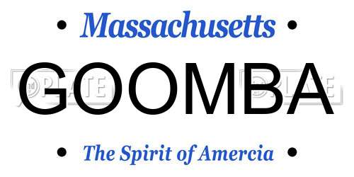 GOOMBA Massachusetts License Plate