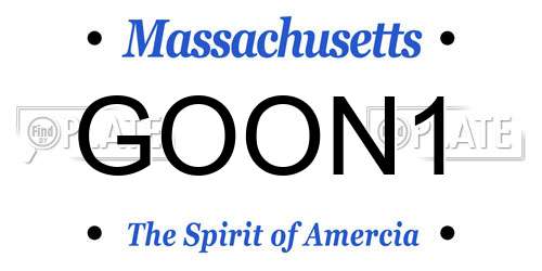 GOON1 Massachusetts License Plate