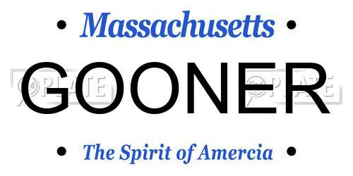 GOONER Massachusetts License Plate