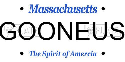 GOONEUS Massachusetts License Plate