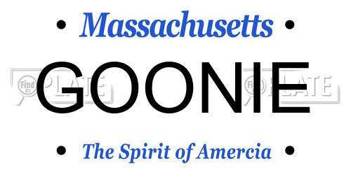 GOONIE Massachusetts License Plate