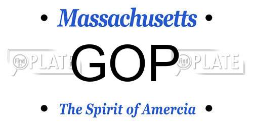 GOP Massachusetts License Plate