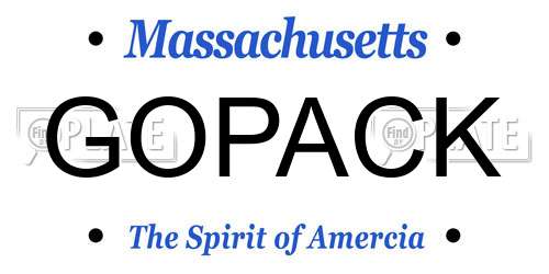 GOPACK Massachusetts License Plate