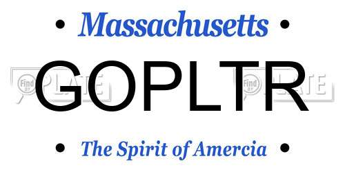 GOPLTR Massachusetts License Plate