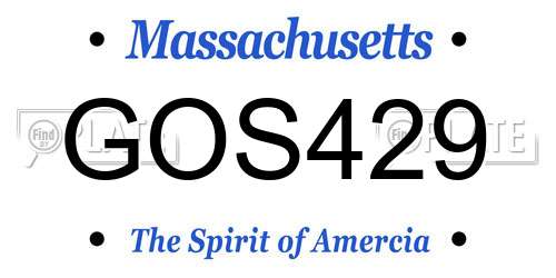 GOS429 Massachusetts License Plate