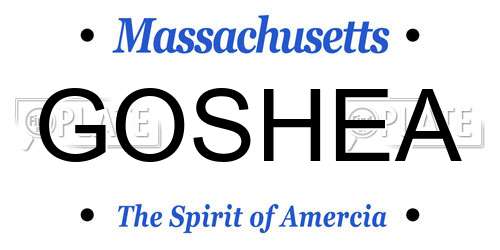 GOSHEA Massachusetts License Plate