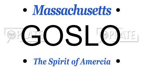 GOSLO Massachusetts License Plate