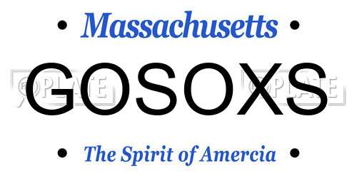 GOSOXS Massachusetts License Plate
