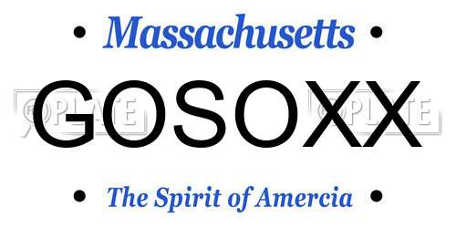GOSOXX Massachusetts License Plate