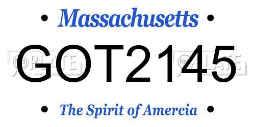 GOT2145 Massachusetts License Plate