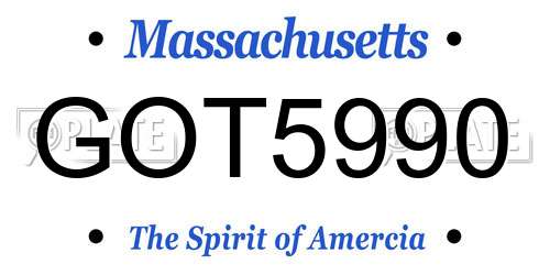 GOT5990 Massachusetts License Plate