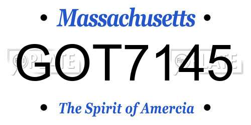 GOT7145 Massachusetts License Plate