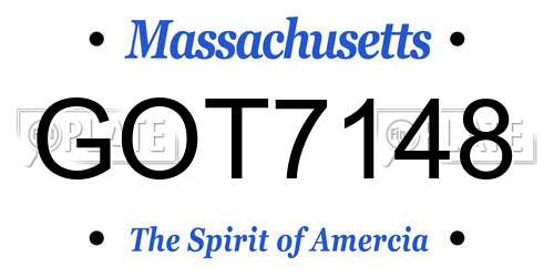 GOT7148 Massachusetts License Plate
