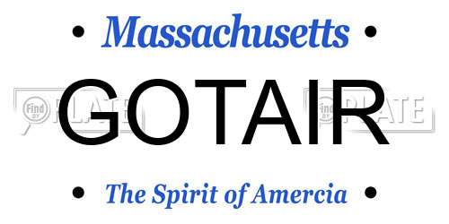 GOTAIR Massachusetts License Plate