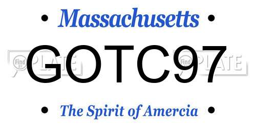 GOTC97 Massachusetts License Plate