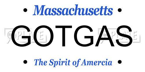 GOTGAS Massachusetts License Plate