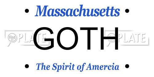 GOTH Massachusetts License Plate