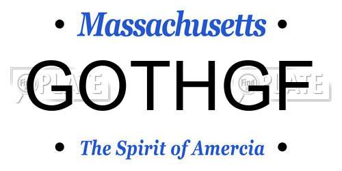 GOTHGF Massachusetts License Plate