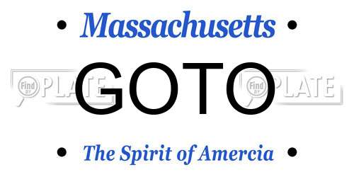 GOTO Massachusetts License Plate