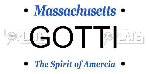 GOTTI Massachusetts License Plate