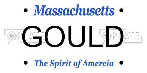 GOULD Massachusetts License Plate