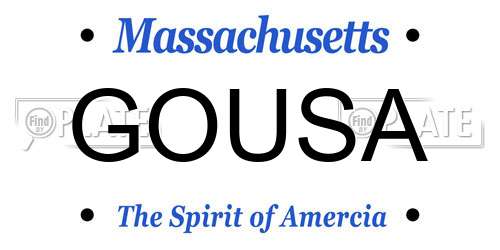 GOUSA Massachusetts License Plate
