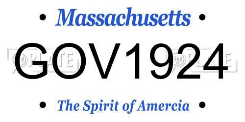 GOV1924 Massachusetts License Plate