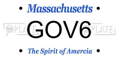GOV6 Massachusetts License Plate