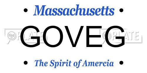 GOVEG Massachusetts License Plate