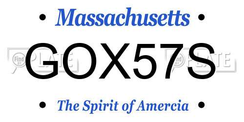 GOX57S Massachusetts License Plate