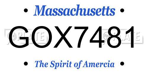 GOX7481 Massachusetts License Plate