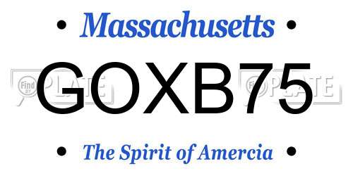 GOXB75 Massachusetts License Plate