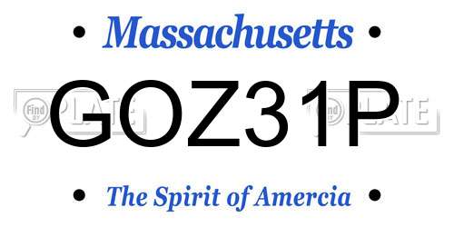 GOZ31P Massachusetts License Plate