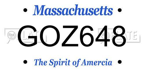 GOZ648 Massachusetts License Plate