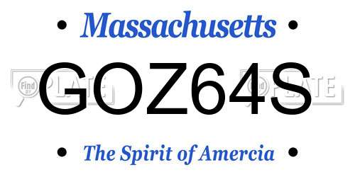 GOZ64S Massachusetts License Plate