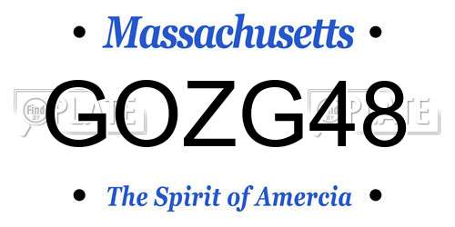 GOZG48 Massachusetts License Plate