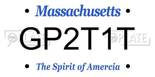 GP2T1T Massachusetts License Plate