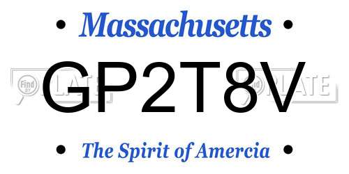 GP2T8V Massachusetts License Plate