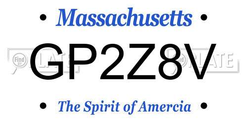 GP2Z8V Massachusetts License Plate