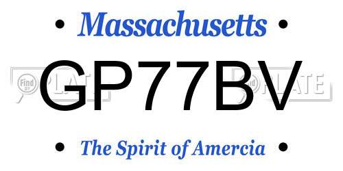 GP77BV Massachusetts License Plate