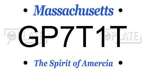 GP7T1T Massachusetts License Plate