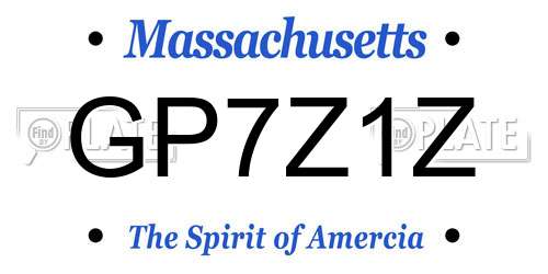 GP7Z1Z Massachusetts License Plate