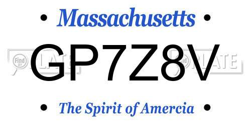 GP7Z8V Massachusetts License Plate