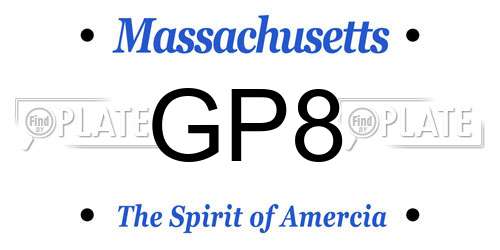 GP8 Massachusetts License Plate